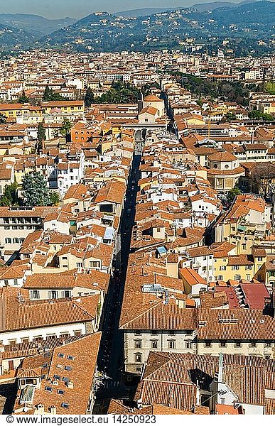 View over Florence from the Dome by Brunelleschi,  UNESCO World Heritage Site,  Florence (Firenze),  Tuscany,  Italy