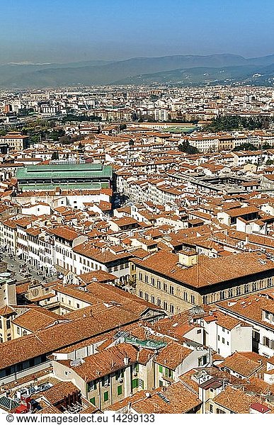 View over Florence from the Dome by Brunelleschi  UNESCO World Heritage Site  Florence (Firenze)  Tuscany  Italy