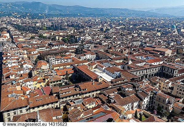 View over Florence from the Dome by Brunelleschi  UNESCO World Heritage Site  Florence (Firenze)  Tuscany  Italy