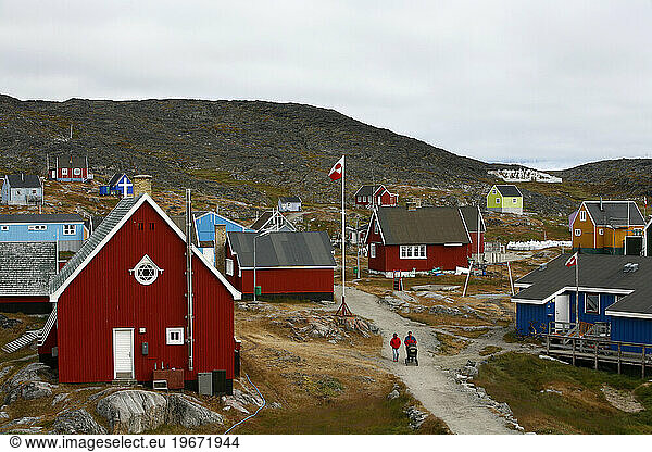 View over the small village of Itilleq  Greenland.