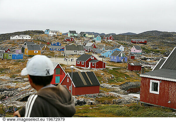 View over the small village of Itilleq  Greenland.