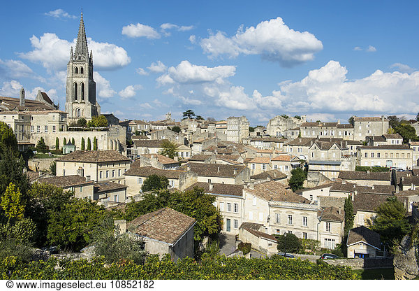 View over the UNESCO World Heritage Site  St. Emilion  Gironde  Aquitaine  France  Europe