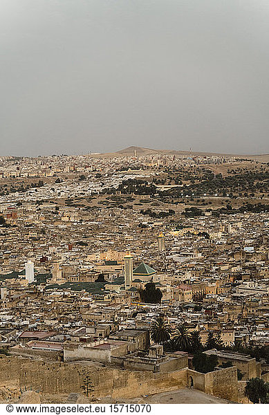 View to the city in the evening  Fez  Morocco