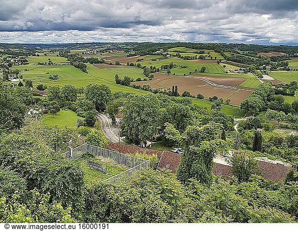 View to the east from ardin de pelerin Alain Chauve  Lauzerte  Tarn-et-Garonne department  Occitanie  France.