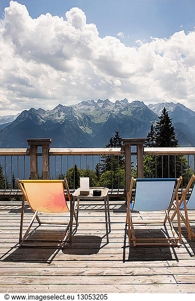 Viewing platform with deckchairs  Bludenz  Vorarlberg  Austria