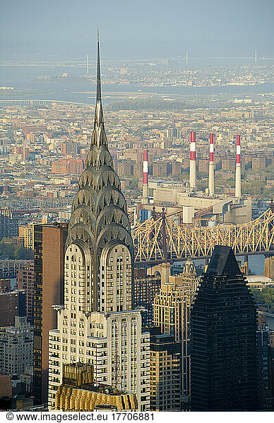 Views Of Manhattan And Crysler Building From The Top Of The Empire State Building  New York  Usa