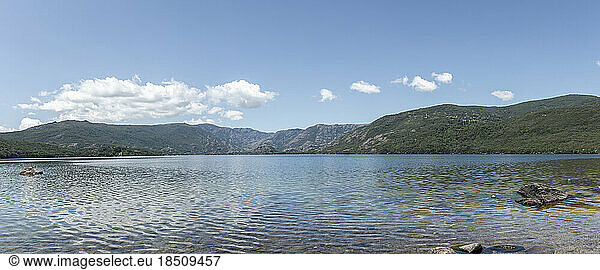 Views of the beautiful and popular lake of Sanabria during the summer