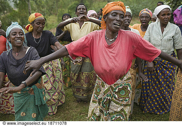 Village dance and song practice  Maraba  Rwanda