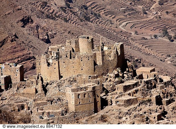 Village in the mountains  Yemen;.