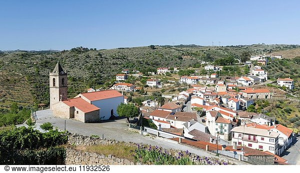 Village Longroiva near Meda located on the hills high above river Douro. The valley of river Douro. It is the wine growing area Alto Douro and listed as UNESCO World heritage. Europe Southern Europe Portugal June.