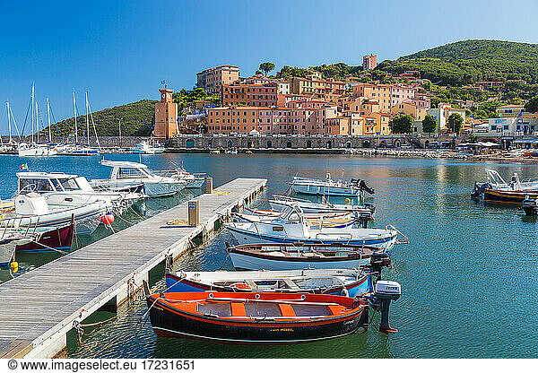 Village of Rio Marina  harbour and moorings on the Island of Elba