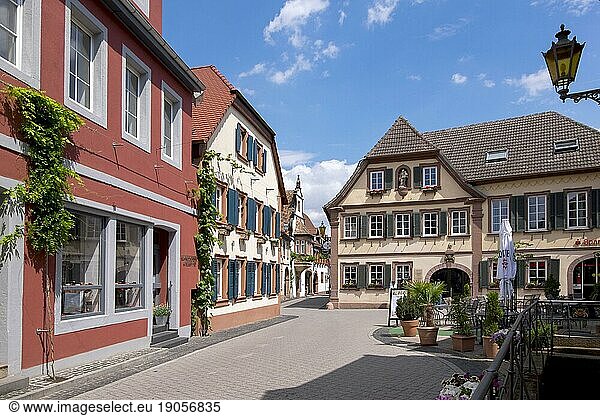 Village street in the wine village of St. Martin  Südliche Weinstraße  Palatinate  Rhineland-Palatinate  Germany  Europe