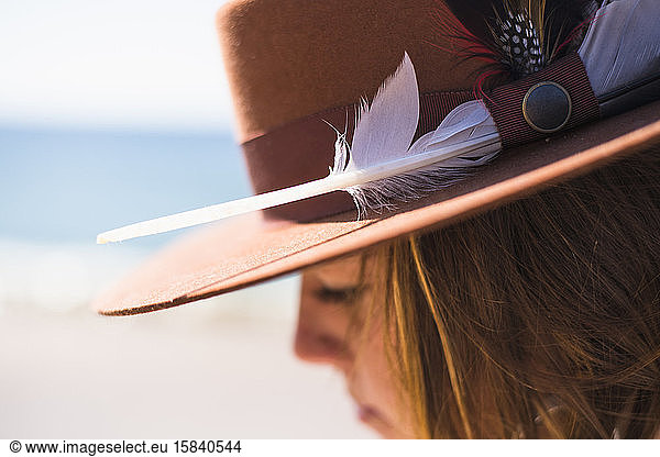 Vintage Prairie Exploration of Desert Island Feathered Hat
