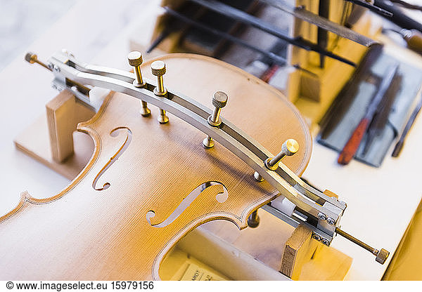 Violin making  violin in clip