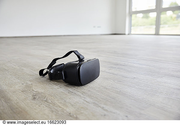 Virtual reality simulator on floor at new home