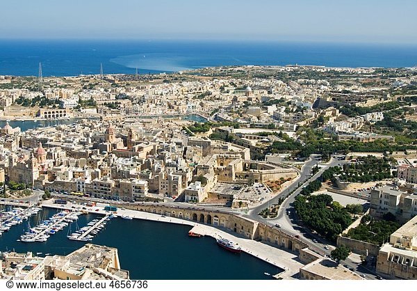 Vittoriosa or Birgu and Kalkara  Aerial View  Malta Island  Republic of Malta