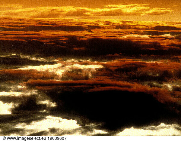 Vivid clouds illuminate the sky  Monteverde Cloud Forest  Costa Rica  Central America