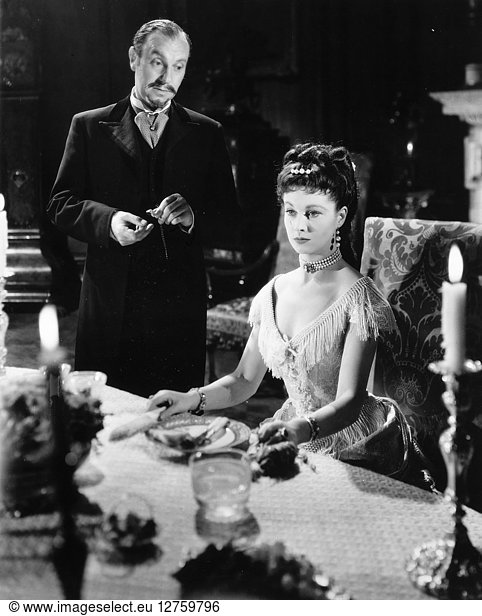 VIVIEN LEIGH (1913-1967). English actress. Leigh  as Anna  with Sir Ralph Richardson  in the 1948 film version of 'Anna Kerenina.'