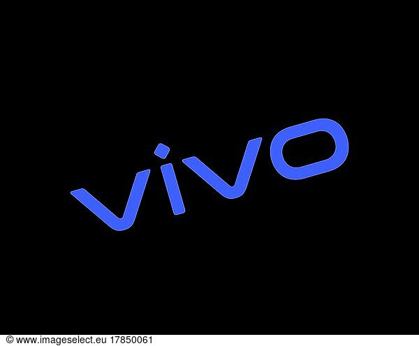 Vivo Technology  company Vivo Technology  company  gedrehtes Logo  Schwarzer Hintergrund