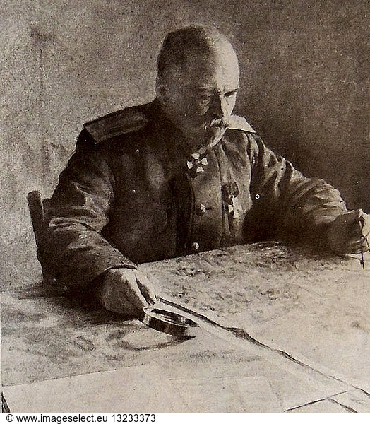 Vladimir Viktorovich Sakharov 1853–1920. Russian General who served in the Russian Imperial Army. He participated in the Galician battle. From 22 August 1914 to September 4  1915 he served as the Governor of Orenburg commanding the Orenburg Cossack troops  but effectively continued to lead the shell. From September 4  1915 he was formally re-appointed as the commander of the 11th Army Corps. On 25 October 1915 he was Commander of the 11th Army. Under his command  this army was deployed on the South-Western Front. After the February Revolution Sakharov was removed from any command on 2 Apr  1917 and shot by the Green Army in Karasubazara  Crimea in 1920.