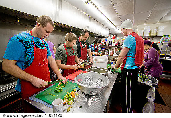 Volunteers At A Soup Kitchen Volunteers At A Soup Kitchen Charity Free   Image Stock Volunteers At A Soup Kitchen 014031000 14031126 