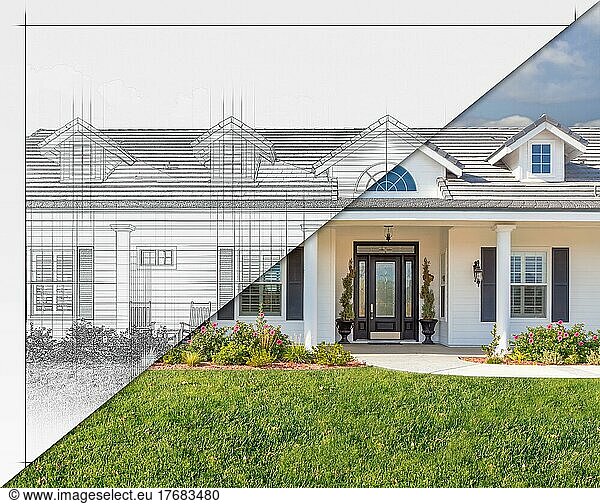 Vorher und nachher von der Entwurfszeichnung des Hauses bis zur fertigen Konstruktion