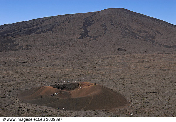 Vulkan Piton de la Fournaise und Krater Formica Leo  Insel La Reunion  Frankreich  Afrika