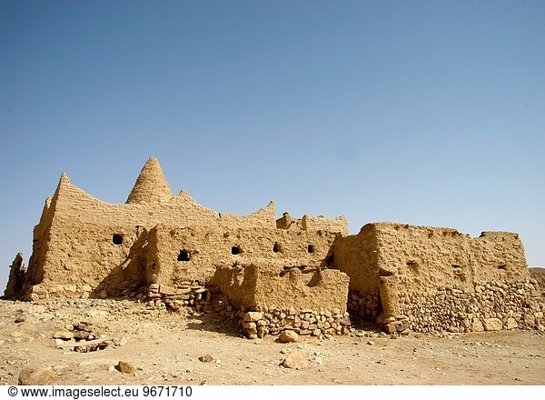 Wüste Lehmziegel Moschee Jemen