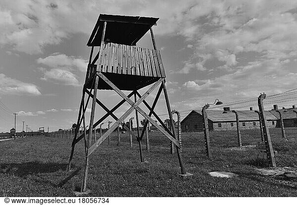 Wachturm  Baracke  Konzentrationslager  Auschwitz-Birkenau  Auschwitz  Polen  Europa