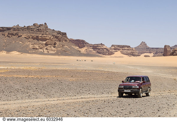 Wadi Teshuinat Akakus Sahara Wüste Fessan Libyen Nordafrika Afrika