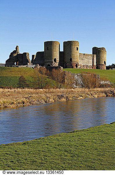 Wales  Denbighshire  Rhuddlan  Rhuddlan Castle overlooking the river Clwyd built in 1277 by King Edward 1 following the first Welsh war.Wales