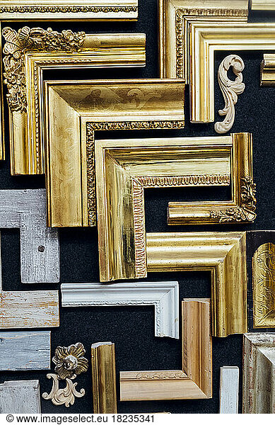 Wall with different kind of frame samples