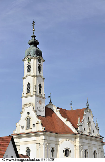 Wallfahrtskirche St. Peter und Paul  erbaut von den Brüdern Zimmermann 1728 - 1731  Steinhausen  Baden-Württemberg  Deutschland  Europa