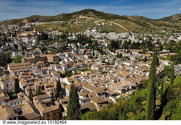 Wand Festung Ansicht Alhambra antik Granada Spanien