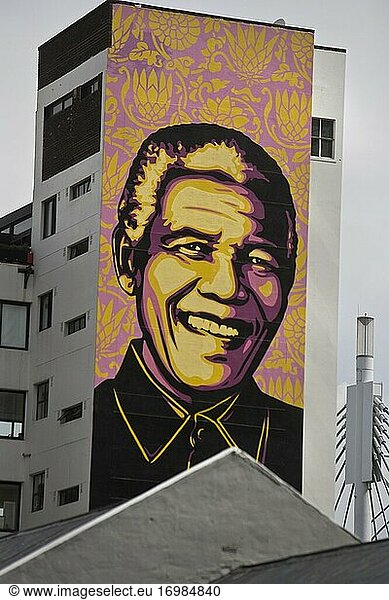 Wandgemälde von Nelson Mandela in Johanneburg  Südafrika