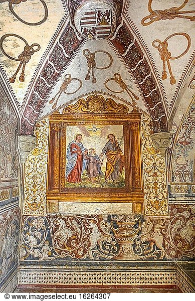 Wandmalereien aus dem 16. Jahrhundert  Casas Pintadas  Evora  Portugal  Europa