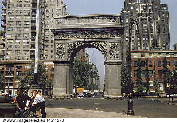 Washington Square Park  Arch  New York City  New York  USA  July 1961