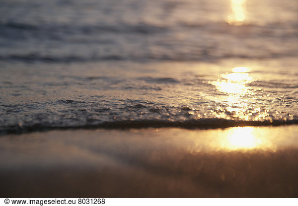 Wasser  Amerika  Sonnenuntergang  nass  Spiegelung  Sand  Sonnenlicht  Verbindung  Hawaii  Honolulu