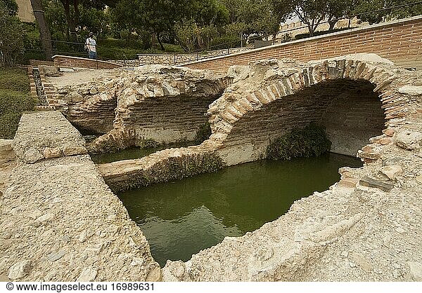 Wasserzisterne und Bäder  arabische Alcazaba von Almeria  Andalusien  Spanien