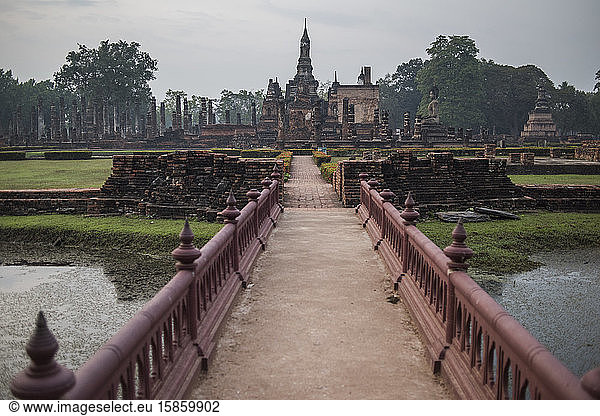 Wat Mahatat temple   Sukhothai Historical Park  Sukhothai  Thailand.