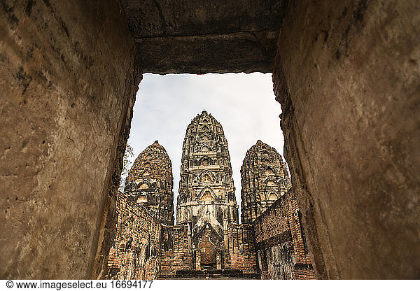 Wat Si Sawai temple  Sukhothai Historical site  Sukhothai  Thailand.