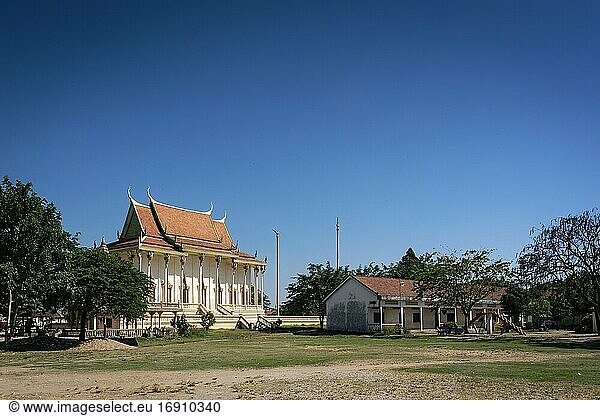 Wat Svay Andet Pagode von Lakhon Khol Dance Unesco Immaterielles Kulturerbe in der Provinz Kandal in der Nähe von Phnom Penh Kambodscha.