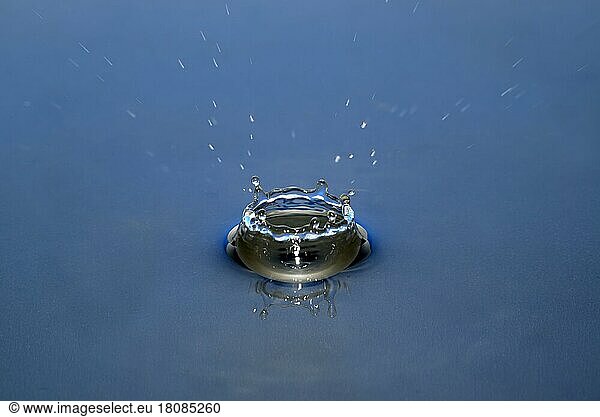 Water drop falls on water surface