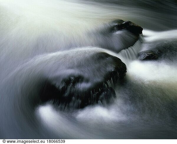 Water flowing over rocks in the River Teign in Dartmoor National Park  Devon  England  United Kingdom  Europe