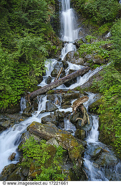 Waterfall at the Zillertaler mountain road  Kaltenbach  Ziller valley  Tyrol  Austria