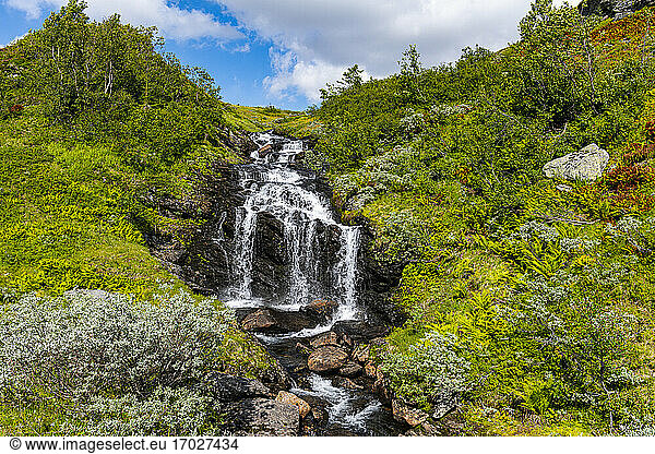 Waterfall near Svidalen  Vestland  Norway  Scandinavia  Europe