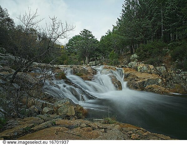 Waterfalls and streams of La Pedriza in the Sierra de Guadarrama