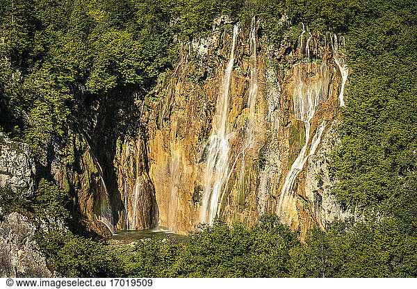 Waterfalls in rocky landscape
