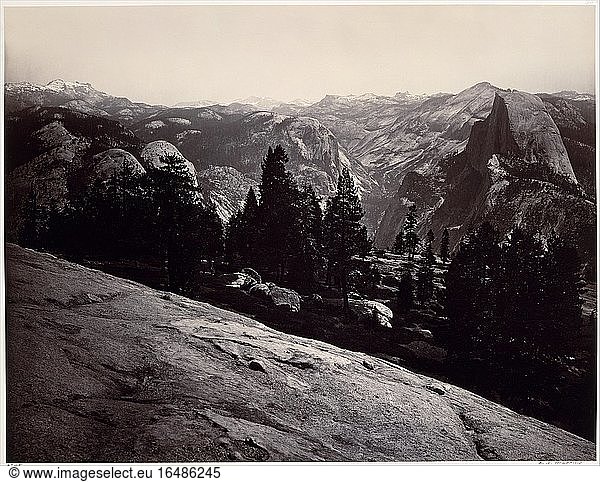 Watkins  Carleton E. 1829–1916.View from the Sentinel Dome  Yosemite  Panorama  ca. 1865–1866.Albumen silver prints from glass negatives.Inv. Nr. 1989.1084.1–.3New York  Metropolitan Museum of Art.