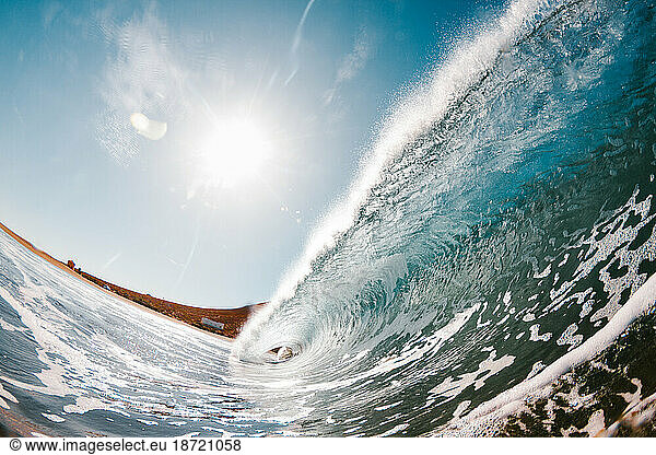 Wave breaking on a beach in Canary Islands